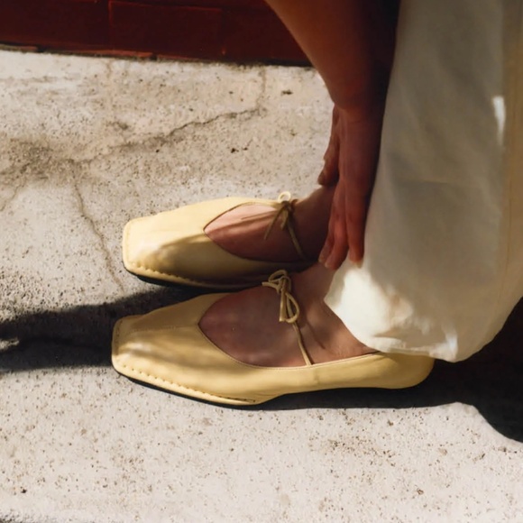 alohas sway leather ballet flats in vanilla - Picture 1 of 5